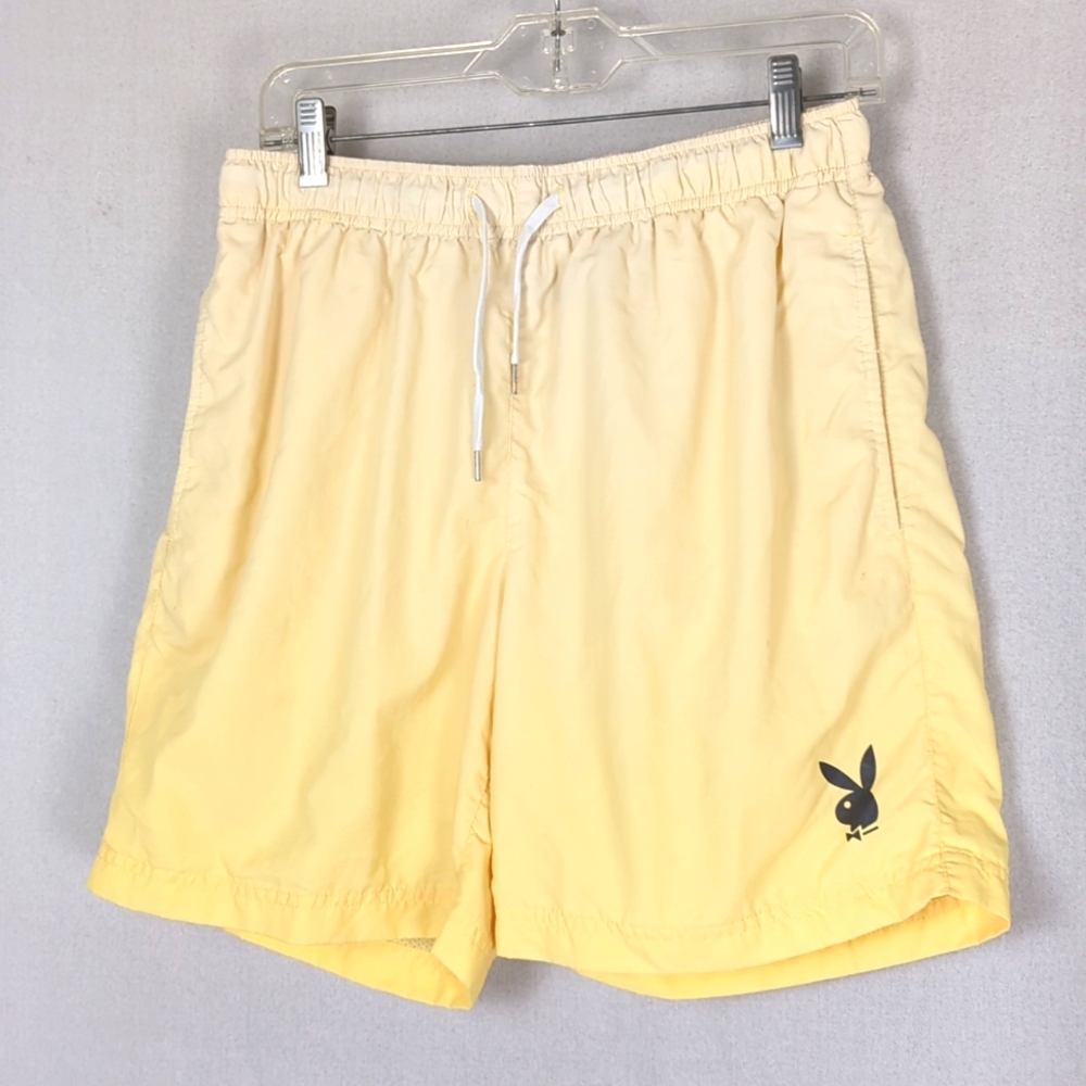 PLAYBOY Men's Pale Yellow Swim Trunk Shorts Size Medium